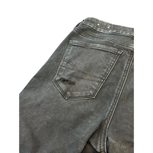 American Eagle Distressed Skinny Jeans Black Ripped High Waisted Womens Size 4 - Image 2
