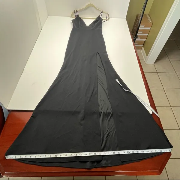 Katie May Black Plunge Low Back Saylor Gown Maxi Dress Womens Size Small‎ NEW - Image 11