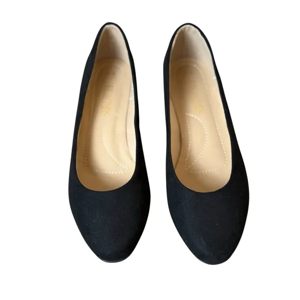 Dream Pairs Low Heel Chunky Pumps Black Faux Suede‎ 6.5M Classic Minimalist - Image 2