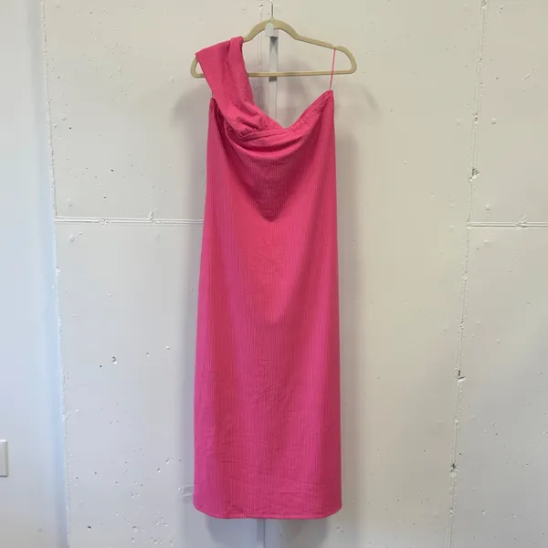 NWT Anthropologie Porridge Antonia Twist-Front Ribbed Pink Maxi Dress XL Stretch - Image 3