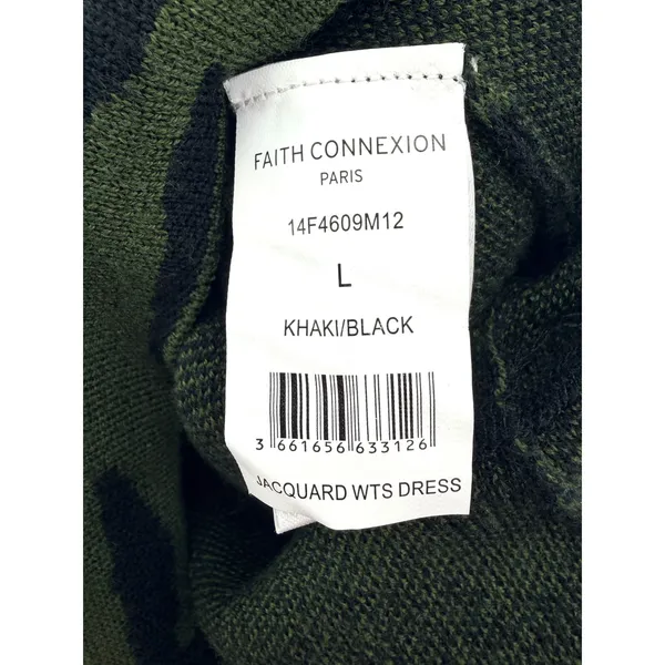 Faith Connexion Paris Wool Silk Leopard Camo‎ Jacquard Racerback Midi Dress L - Image 7