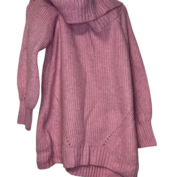 Anthropologie Pilcro Women's Sweater‎ Knit Chunky Cowl Neck Pullover Pink Medium - Image 10
