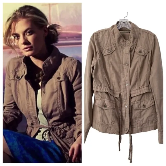 Anthropologie Daughters of the Liberation Tan Anorak Utility Jacket size 6 EUC - Image 2