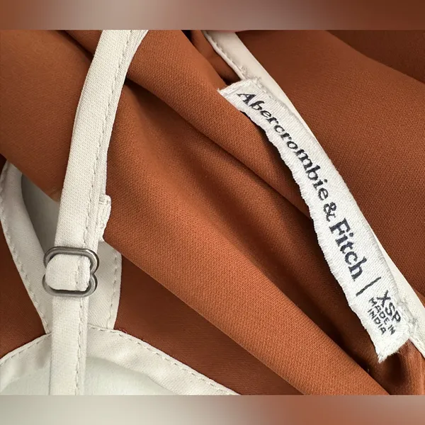 Abercrombie & Fitch Keyhole Slip Maxi Dress - Ochre - XSP - Image 14