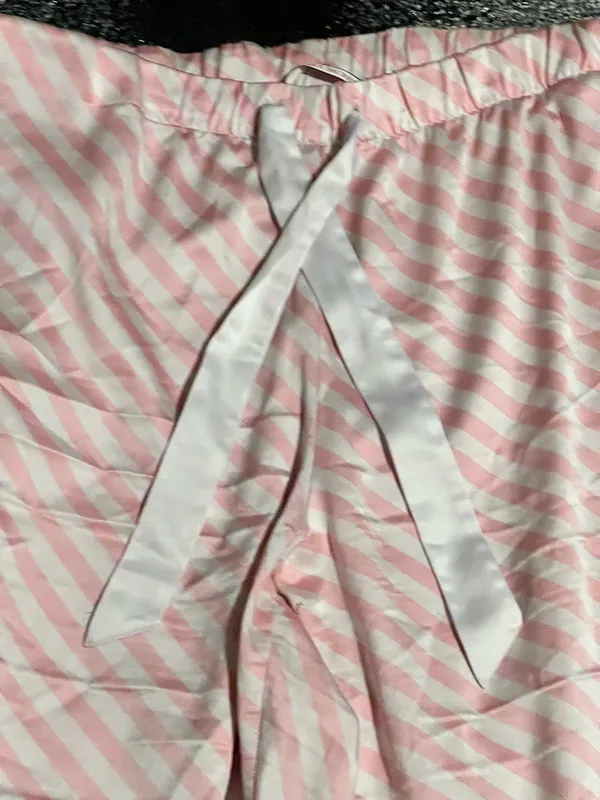 Womens large Victoria's Secret pajama pants w/drawstring & pockets-pink striped - Image 5