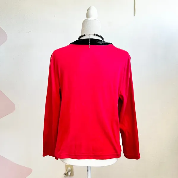 Good Fortune Red Cardigan Y2K 2000s Vampire Romantic Layering XL‎ - Image 2