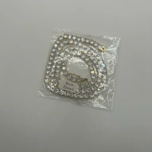 Tennis Chain Real Gold CZ ICED Necklace Chain Hip Hop 5mm 22 Inch Men Women - Image 2