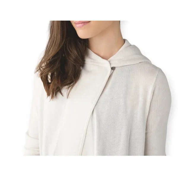 Lululemon Peace Of Mind Wrap Heathered White Ribbed Knit Hooded Cardigan size 10 - Image 13