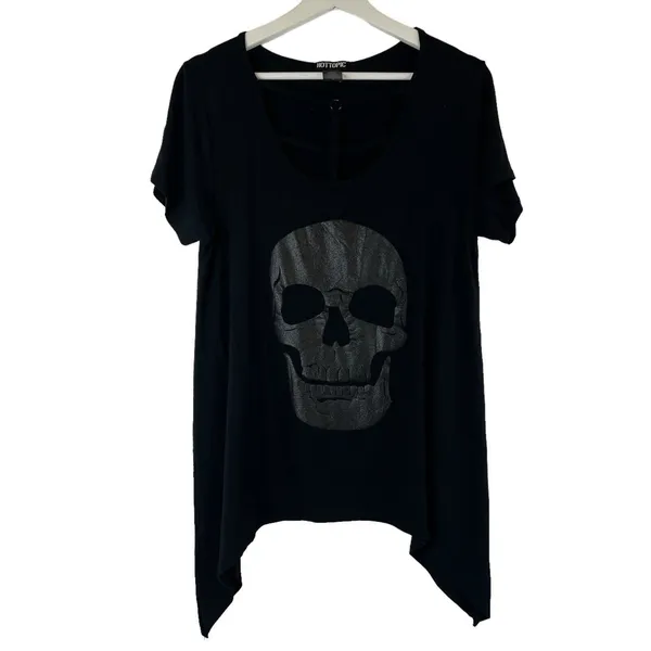 Hot Topic Size S Glitter Skull & Strappy Front Whimsigoth Goth Grunge Punk Emo - Image 2