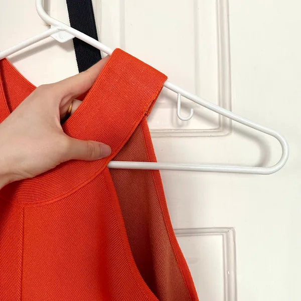 Orange Halter Neck Knit Top - Image 3