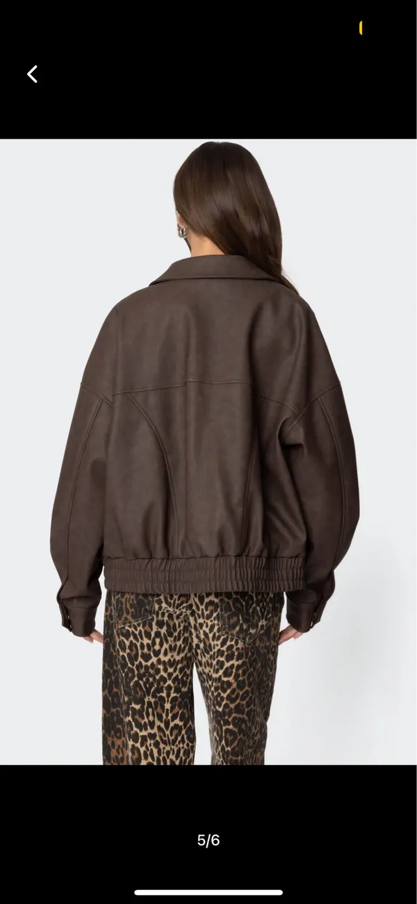 edikted mori oversized faux leather jacket  - Image 5