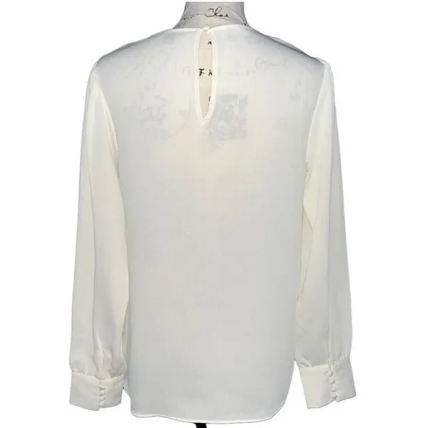 Ann Taylor Factory off-white long sleeve‎ blouse small - Image 2