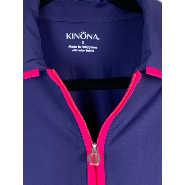 KINONA Golf Top Women S Navy Pink White Sleeveless 1/4 Zip Colorblock NWT - Image 6