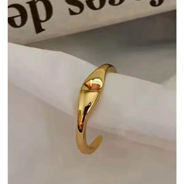 Boutique NEW‎ 14k Yellow Gold Plated 925 Silver Wave Stacking Band Ring - Image 5