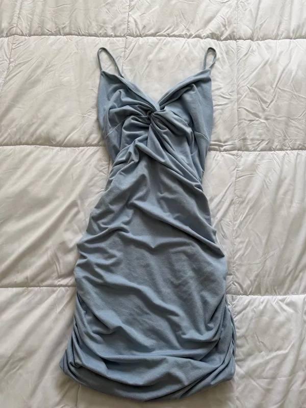 Lucy in the Sky Mini Dress Blue - Image 4