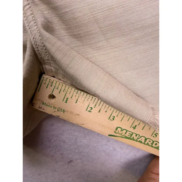 American Eagle Highest Rise Mom Short Women 12 Tan Distressed Raw Hem Casual - Image 9