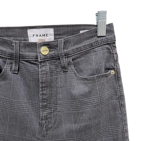 FRAME Denim Ali High RIse Cigarette Skinny Jeans in Washed Gray Plaid Size 25 - Image 7