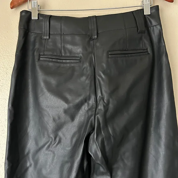 Maeve by Anthropologie Black Faux Leather High Waisted Pants US Size 8 - Image 11
