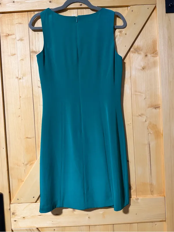 NWT- Hugo Buscati Collection 100% Silk Teal Sheath Dress - Size 10 - Image 7