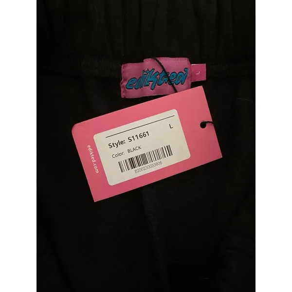 Edikted - Angie Rhinestone Sweatpants in Black - Image 3
