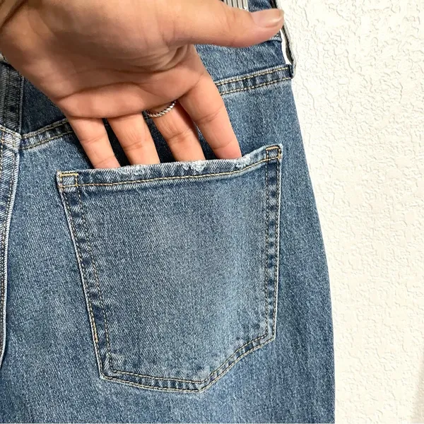 Old Navy Womens Jeans Denim Blue High Rise Curvy OG Loose Slit Ankle Size 6 - Image 7