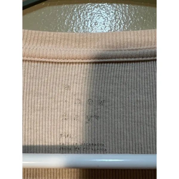 A New Day Women's Size Small Long Sleeve Ribbed T-Shirt Crewneck Beige Stretch - Image 11
