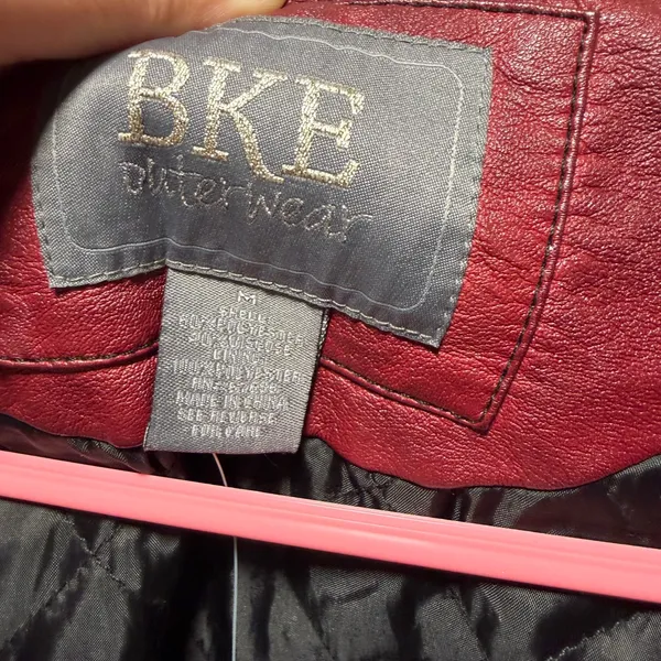 BKE Women's Burgundy Leather Jacket - Image 3
