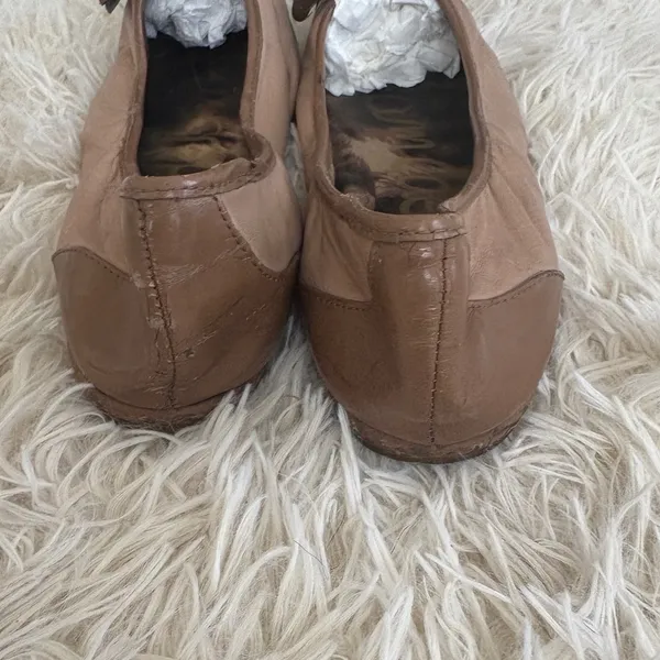 Sam Edelman Pointed Toe Ballet Flats‎ Leather Bow Accent Brown Shoes 6.5 - Image 5