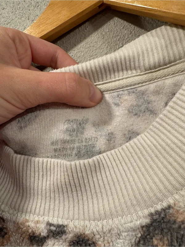 Aerie Leopard Print Cozy Sweatshirt in Cream, Taupe & Gray - Image 2