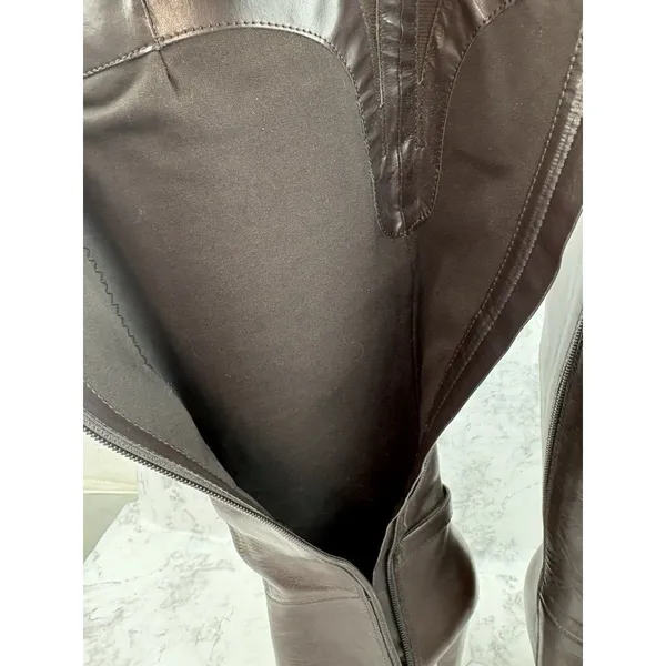 *Marc Fisher Shayna Tall Heeled Boots Womens 7.5 Brown Leather Classic Academia - Image 11