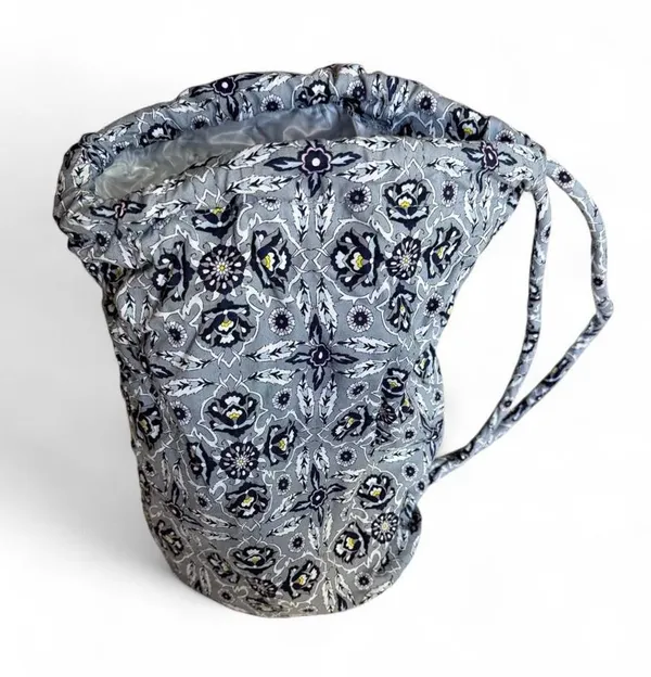NWOT Vera Bradley Gray Floral Drawstring Shoulder Bag - Image 2
