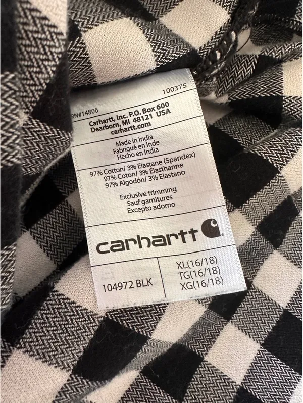 Carhartt Women’s Rugged Flex Loose Midweight Flannel Long Sleeve Plaid Shirt XL - Image 8