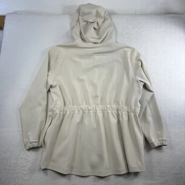 Lululemon Sz 14‎ Softstreme Cinch Waist Jacket Full Zip White Opal Bone Hooded - Image 12
