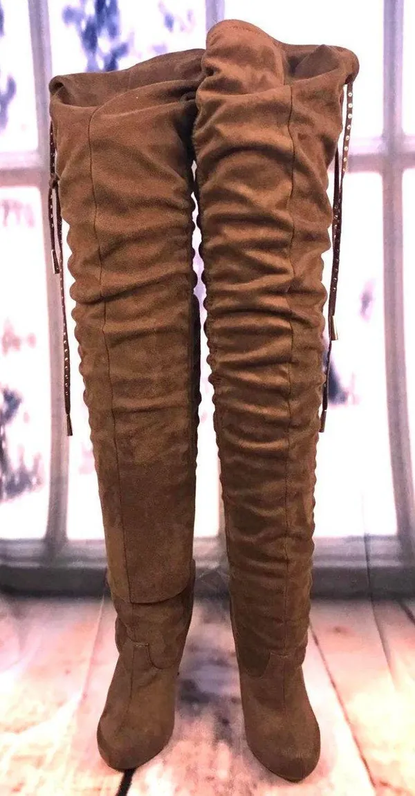Sheikh Over Knee Boots Brown Size 7 - Image 2