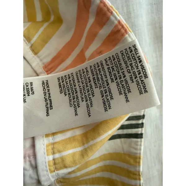 Maeve Wide Leg Pants Women 8 Yellow Striped Naomi High Rise Patch Pocket - Image 9