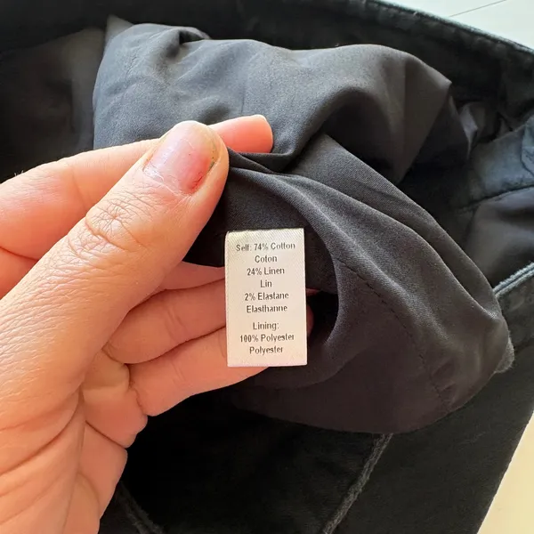 Marissa Webb Skort Women Size 8 Black Cotton Linen Asymmetrical Mini Skirt‎ - Image 3