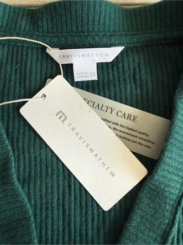 Travis Mathew Evening Retreat Long Sleeve Cardigan Green Medium NWT - Image 9