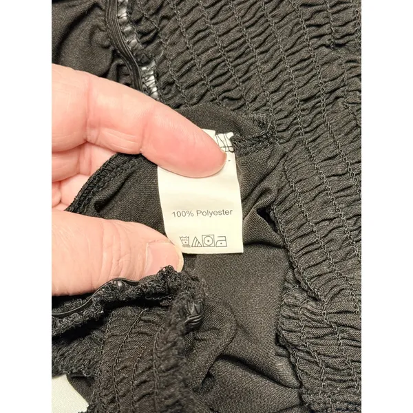 Black V-Neck Smocked Waist Harem Jumpsuit with Pockets - Image 7