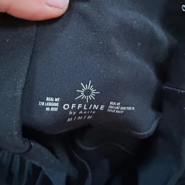 OFFLINE by Aerie Real Me Leggings Black Medium Crossover High Rise Athleisure - Image 3