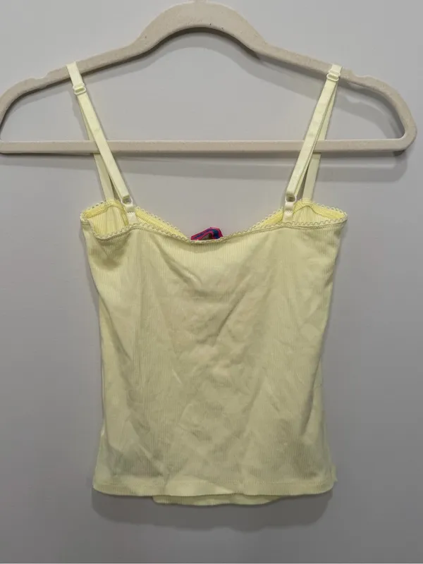 Edikted Yellow Rose Ruched Ribbed Cami Tank Top XS S16304 NWT - Image 5