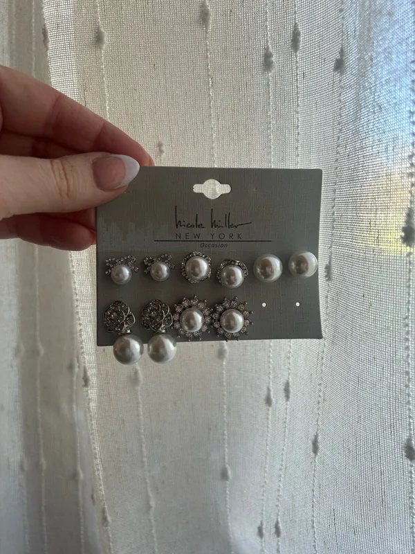 Nicole Miller Two pack of silver earrings - Image 2