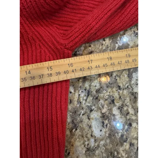 Madewell SoftWool Cashmere Blend Square Neck Ribbed Sweater Red Size Small - Image 7