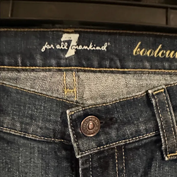 7 For All Mankind Dark Blue Bootcut Jeans - Image 5