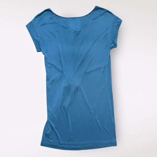 Anthropologie Maeve Knotted Tie Front Knee Length Mini Dress Size S Blue‎ - Image 5