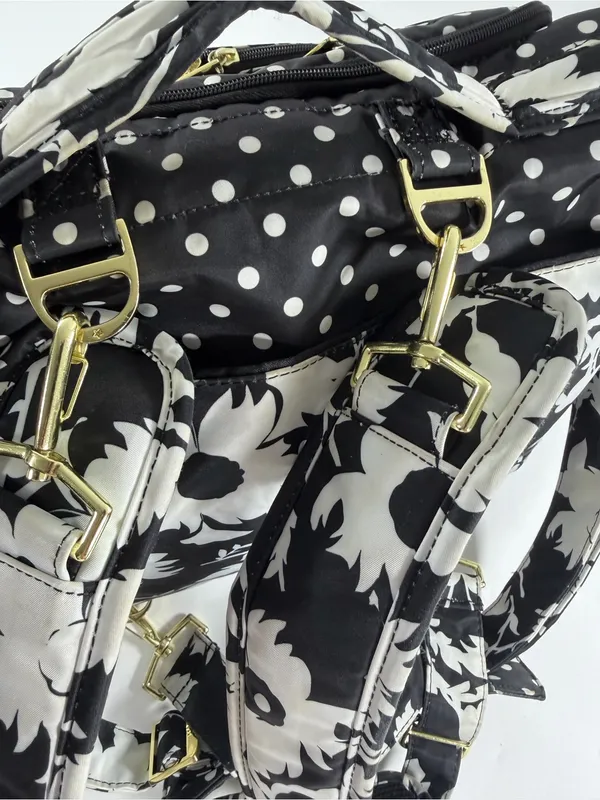 JuJuBe BFF Convertible Diaper Bag Backpack Black White Floral Polka Dot‎ Pad - Image 10