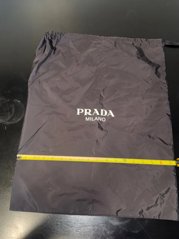 Prada Black Nylon Logo Drawstring Bag - Image 6