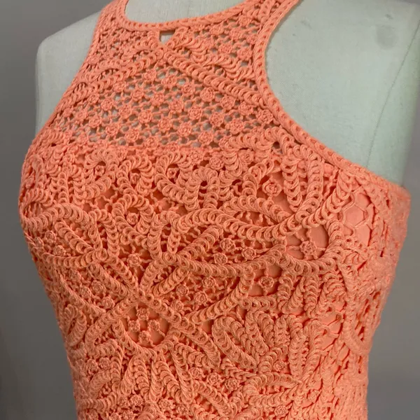 Lilly Pulitzer Neon Orange Crochet‎ Lace Jaimie Shift Sheath Dress Jamie Size S - Image 4