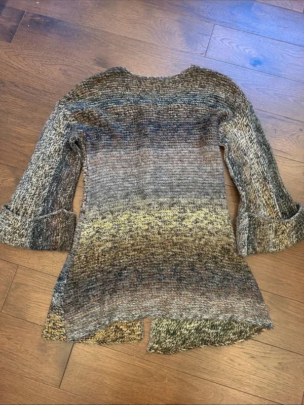 Multicolor Knit Cardigan Sweater with Button Front Size Small - Image 9