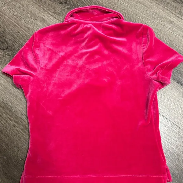 Juicy Couture Crop Velour Polo in Pink Women's Size XS - Image 3