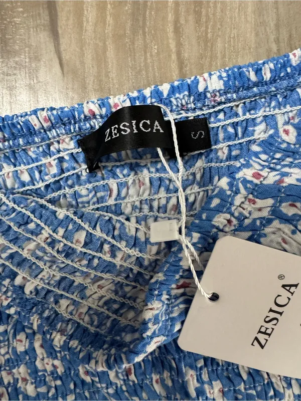 Zesica Blue Floral Strapless Smocked Maxi Dress - NWT - Image 4